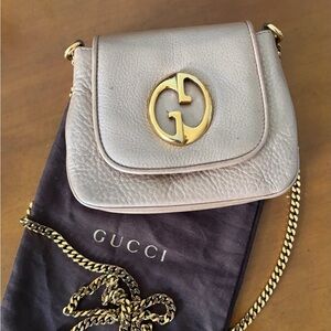 Gucci | 1973 Metallic Champagne Gold Crossbody Bag With Gold Chain